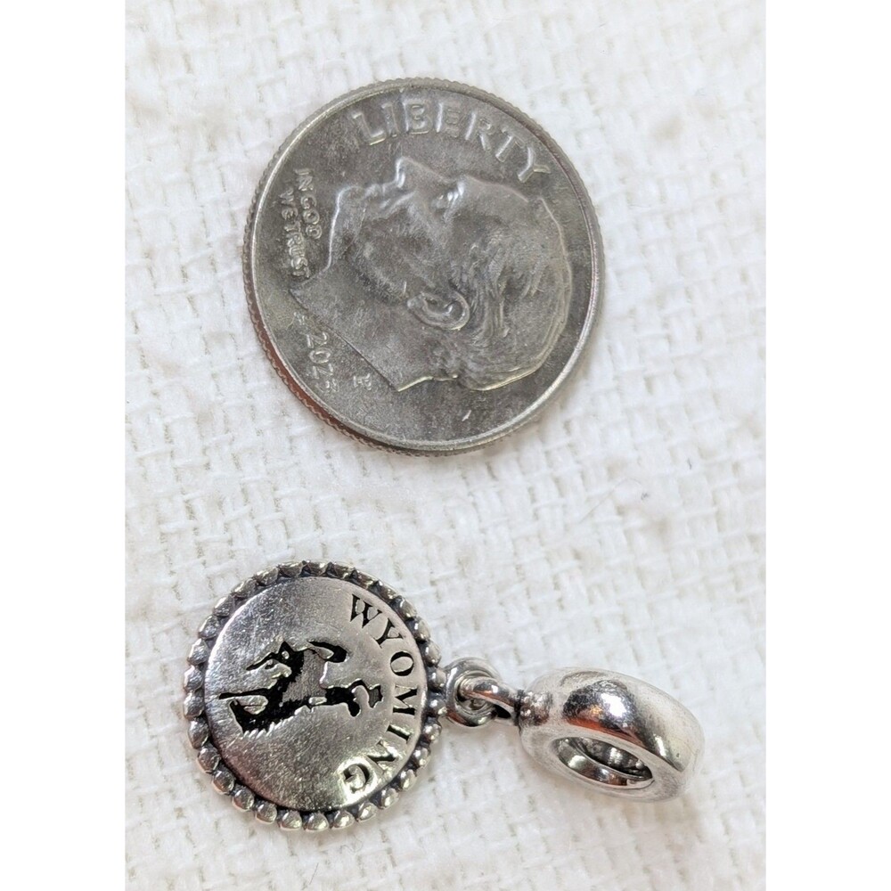 Authentic Pandora Wyoming State Dangle Charm 791169 Sterling Silver Retired
